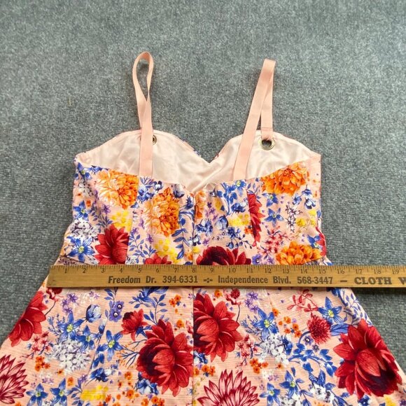 Guess Los Angeles Dress Womens 10 Pink Floral Print Cottagecore Fairy Sweetheart - Picture 12 of 13
